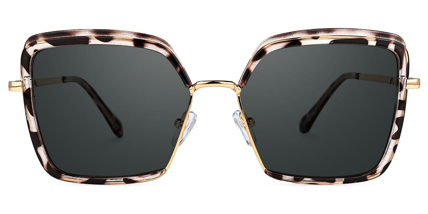 Chris Schwarz-Tortoise Geometrisch Brille0