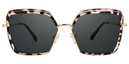 Chris Schwarz-Tortoise Quadratisch Sonnenbrille0