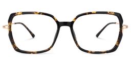 Quany Gelb-Tortoise Quadratisch Brille0