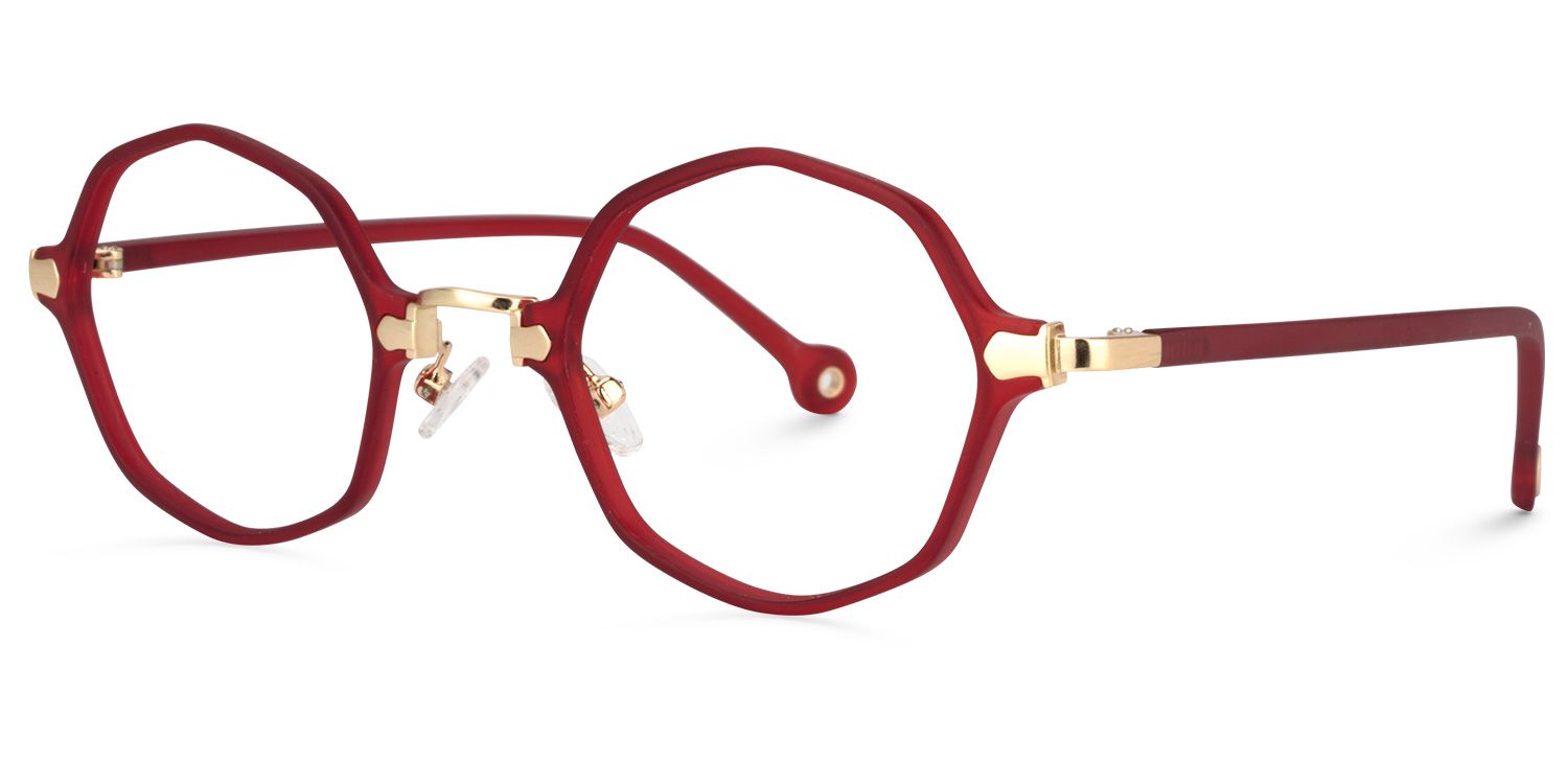 Ashley Rot Geometrische Brille2