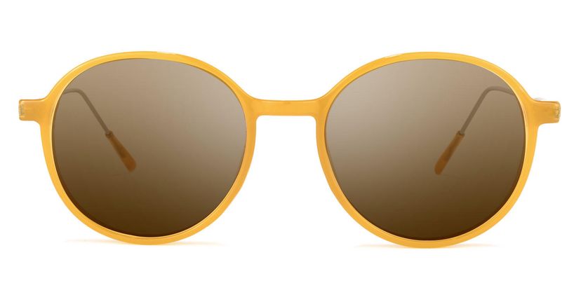 Ignacia Gelb Rund Sonnenbrille