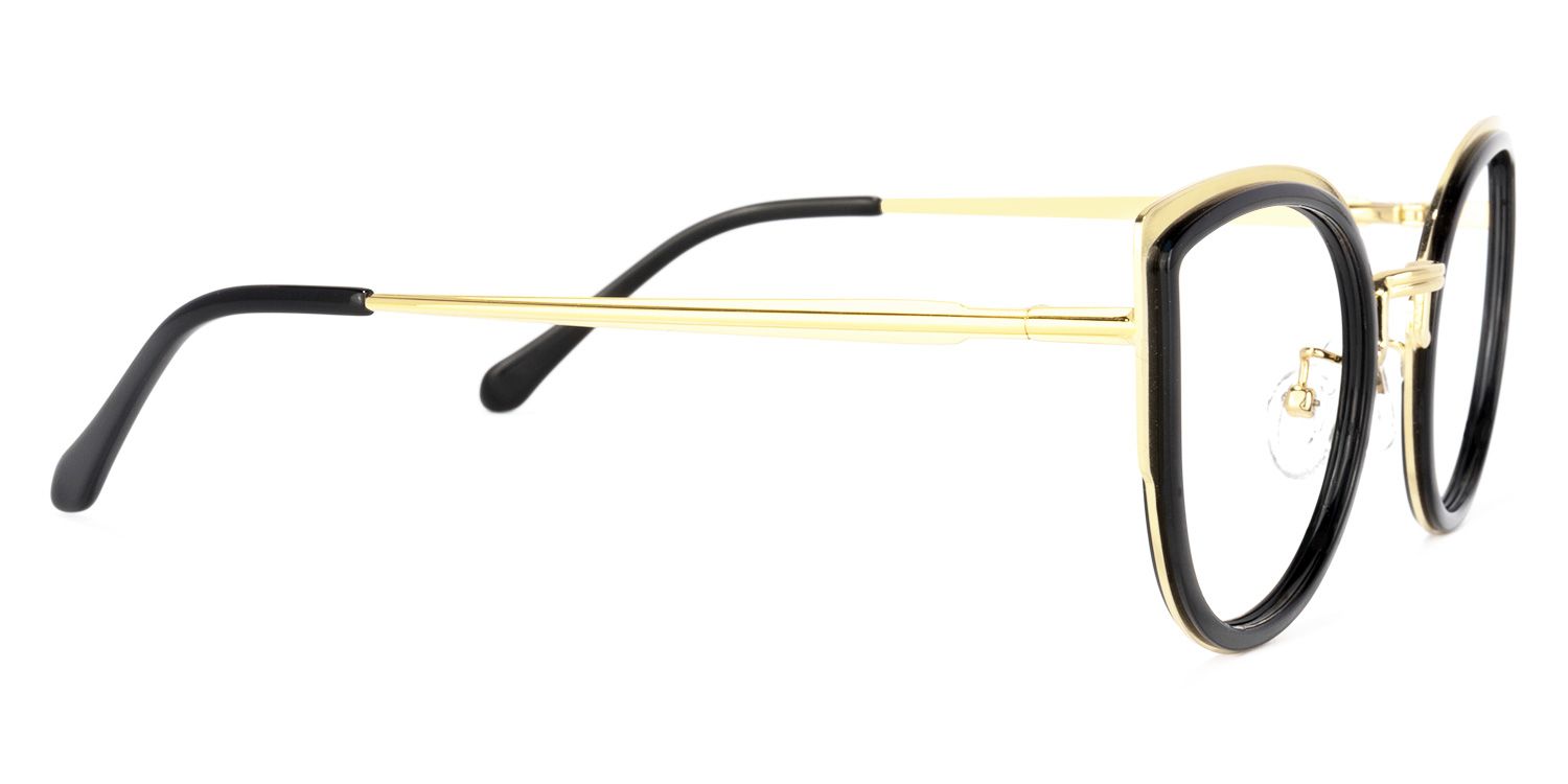 Quillan Schwarz Gold Cat Eye Brille3