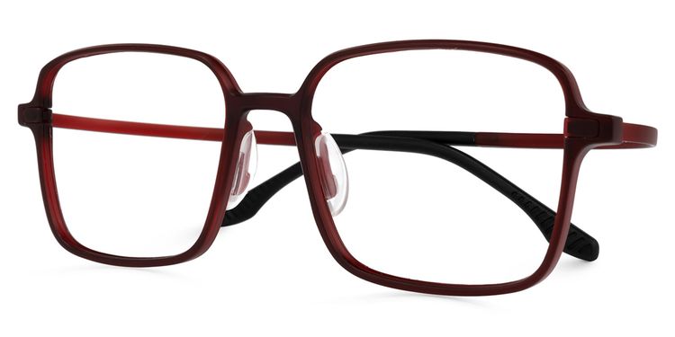 Quentrell Dunkelrot Quadratisch Brille