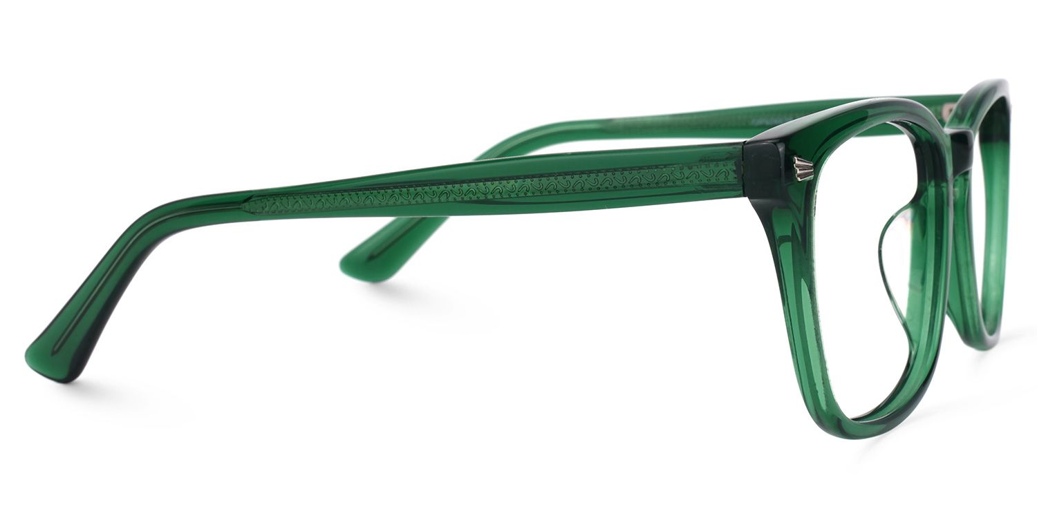 Noel Grün Klar Rechteckig Brille2