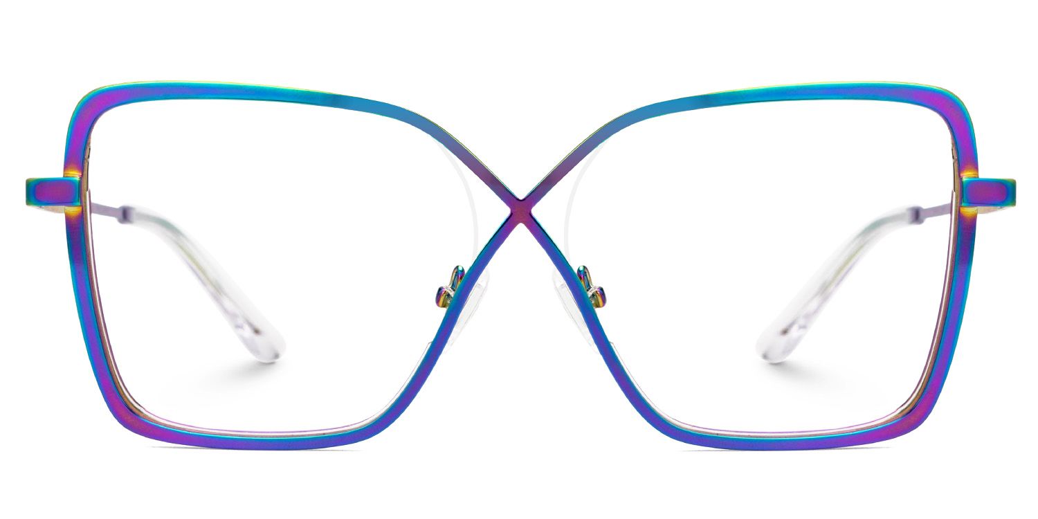 Racquel Bunt Quadratisch Metall Brille1