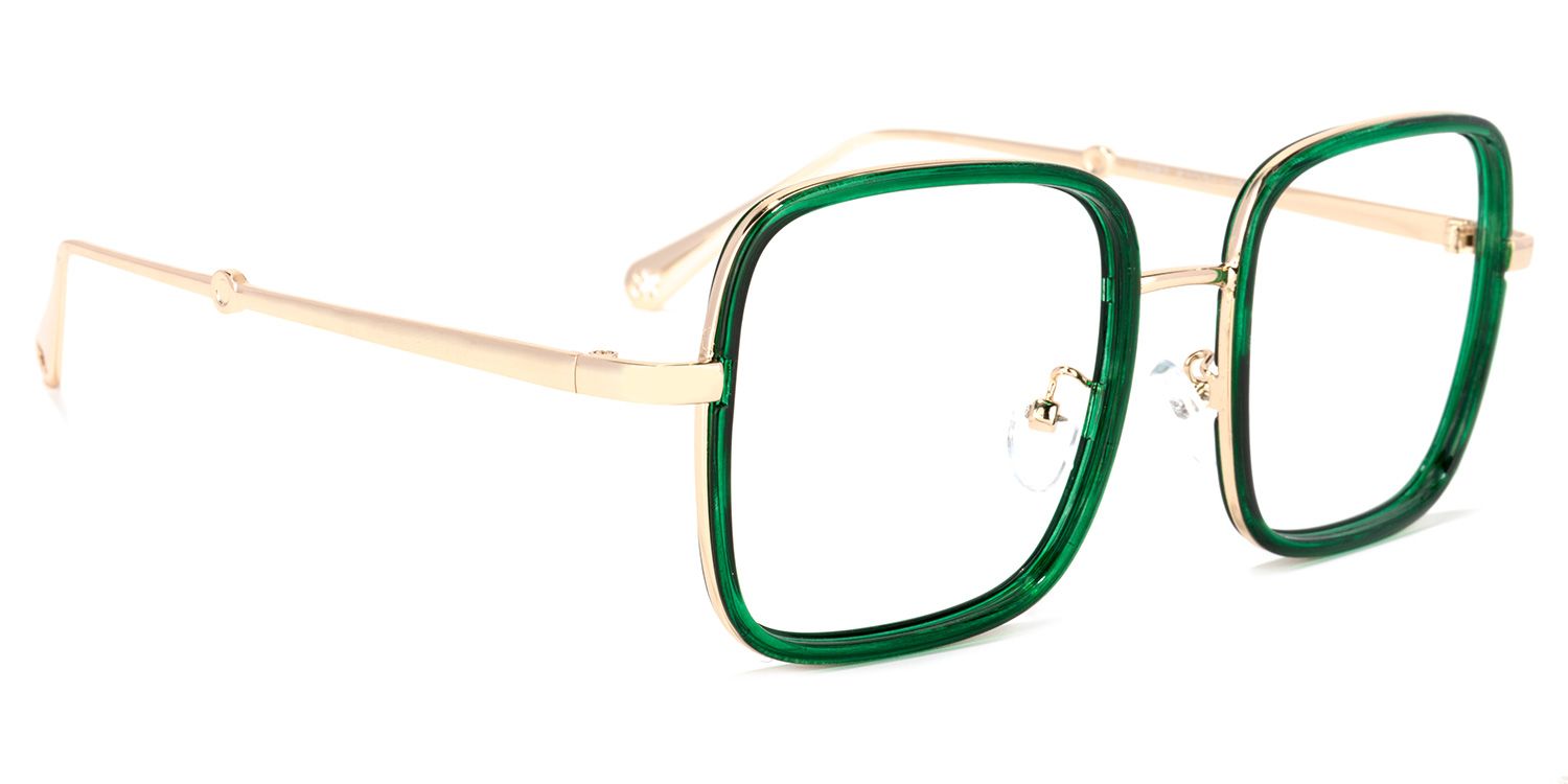 Jace klar Grün quadratische Brille2