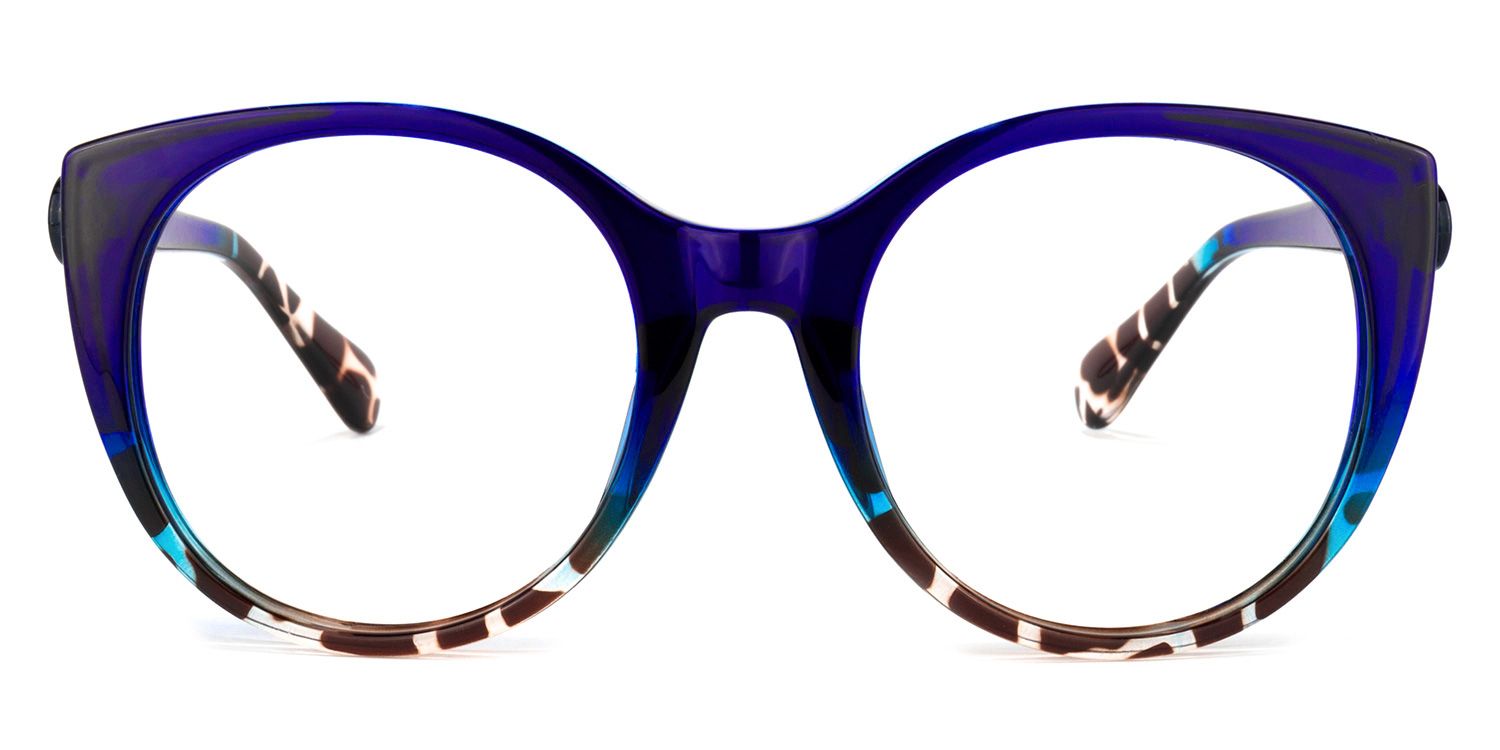 Tiesha Blau Klar Cateye Brille0