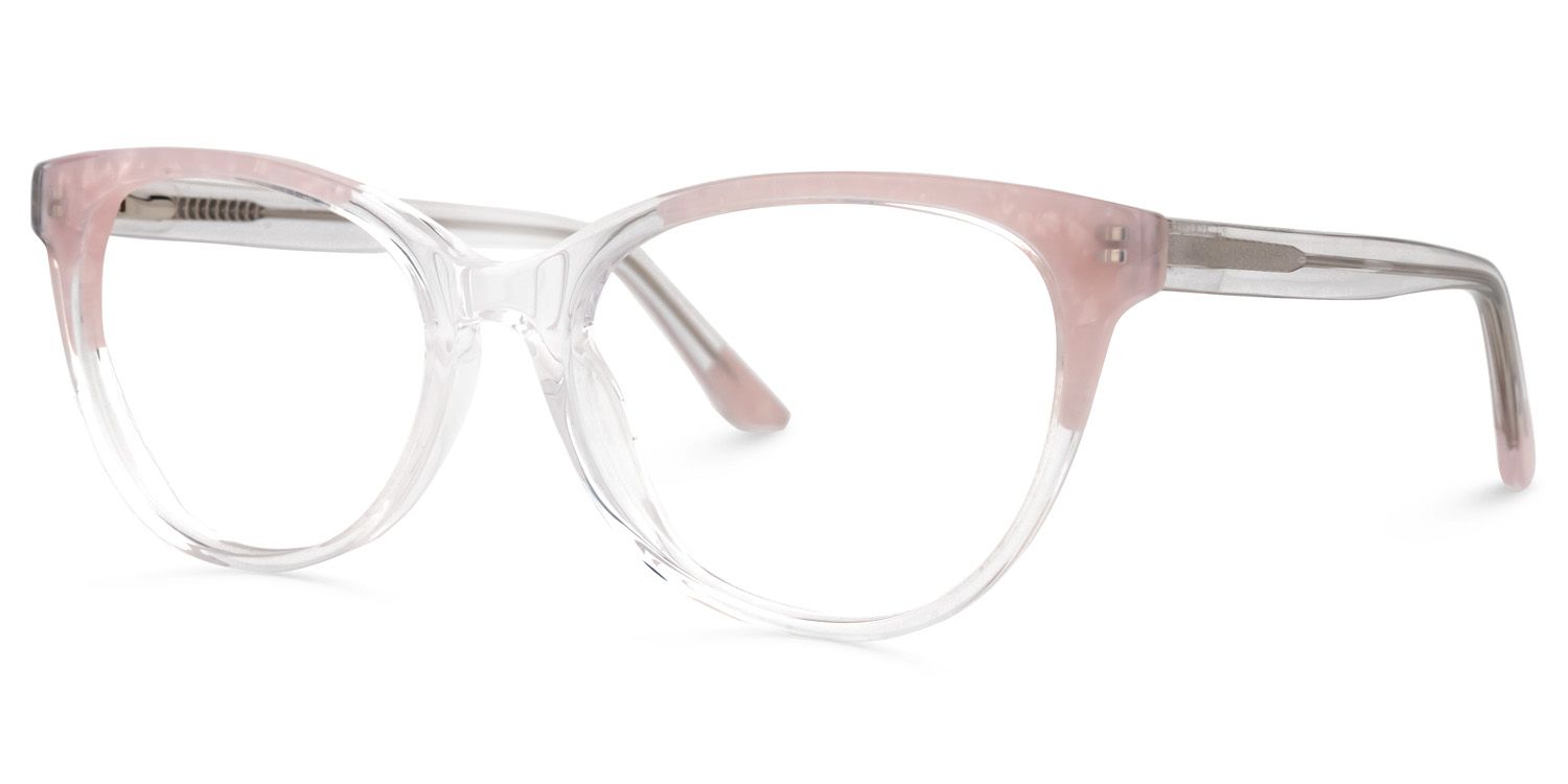 Lange Rosa Klar Cateye Brille1