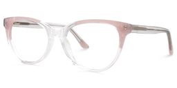 Lange Rosa Klar Cateye Brille1