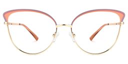 Yanira Gold-Orange Cateye Brille0