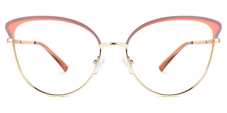 Yanira Gold-Orange Cateye Brille