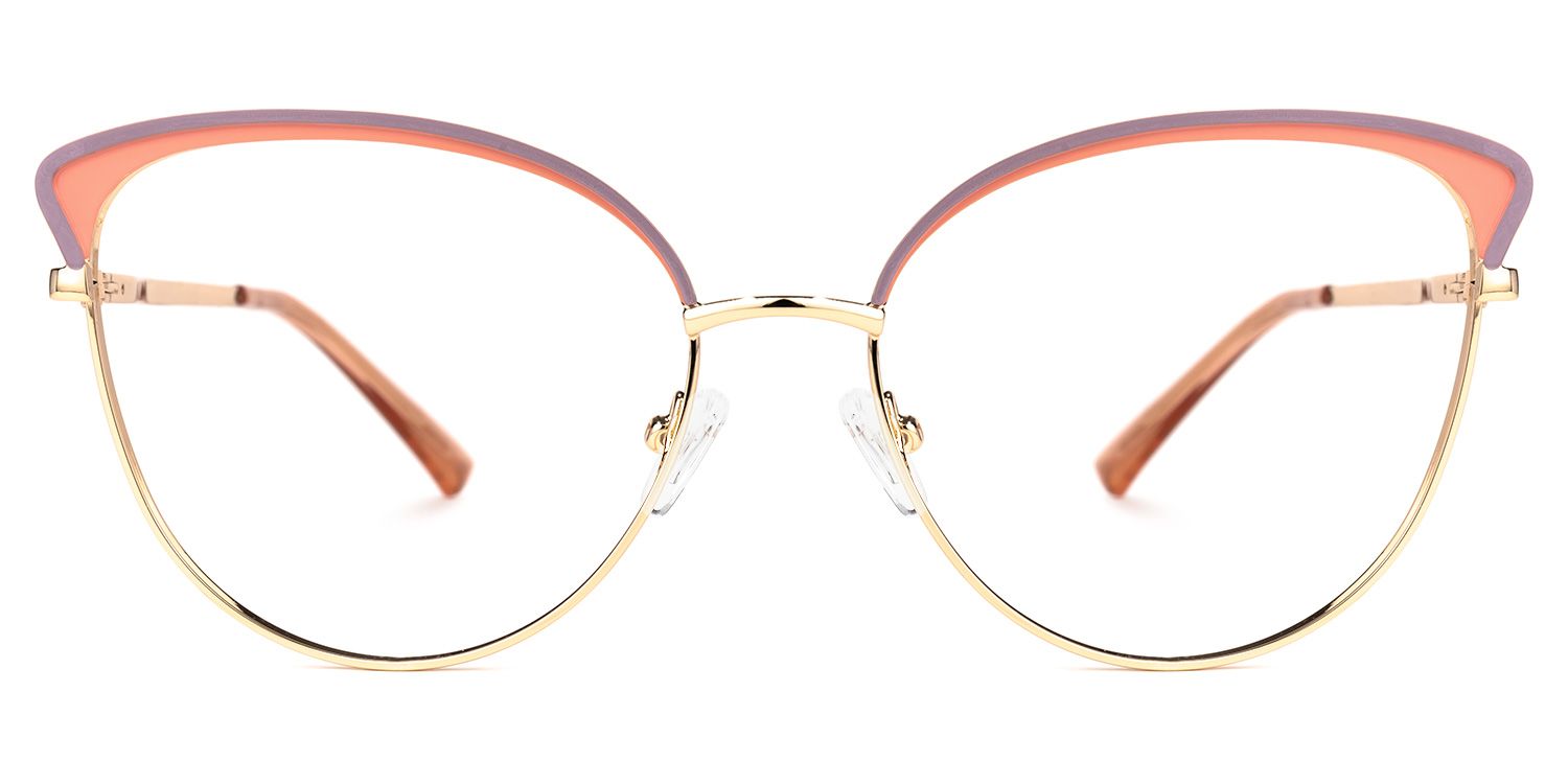 Yanira Gold-Orange Cateye Brille0