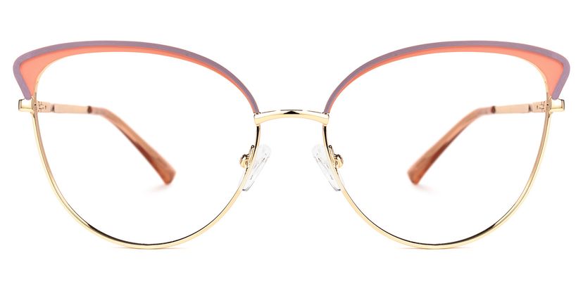Yanira Gold-Orange Cateye Brille