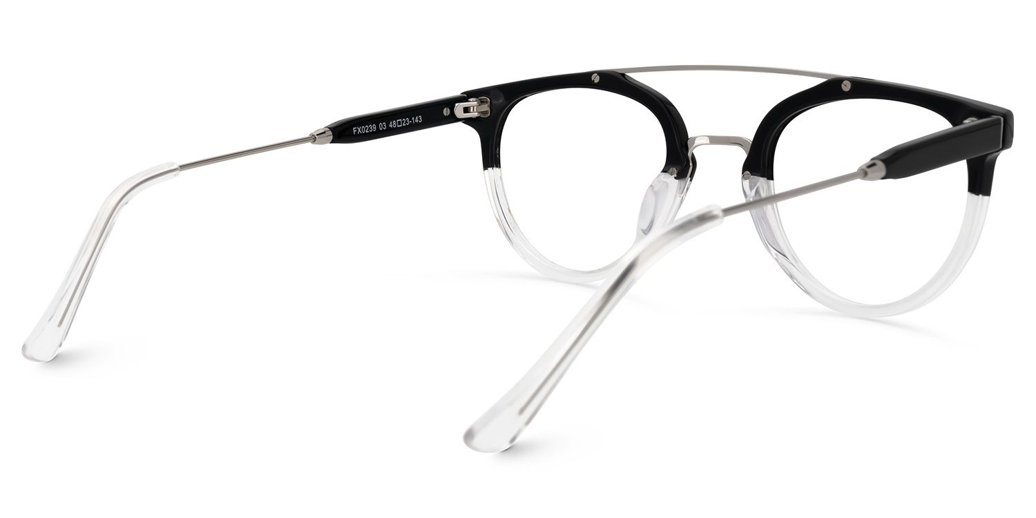 Waston Schwarz-Weiß Pilot Brille3