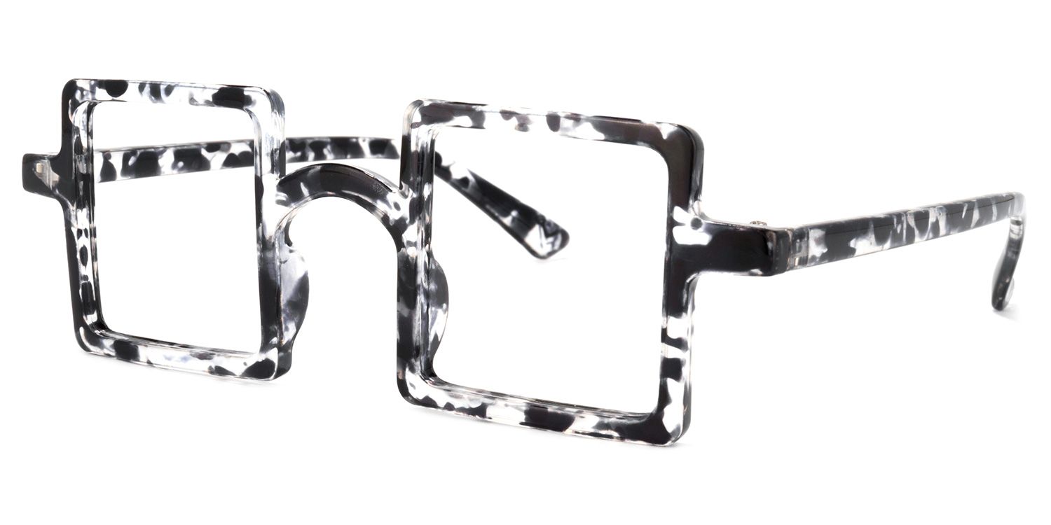 Clare Schwarz Klar Rechteckige Brille1