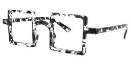 Clare Schwarz Klar Rechteckige Brille1