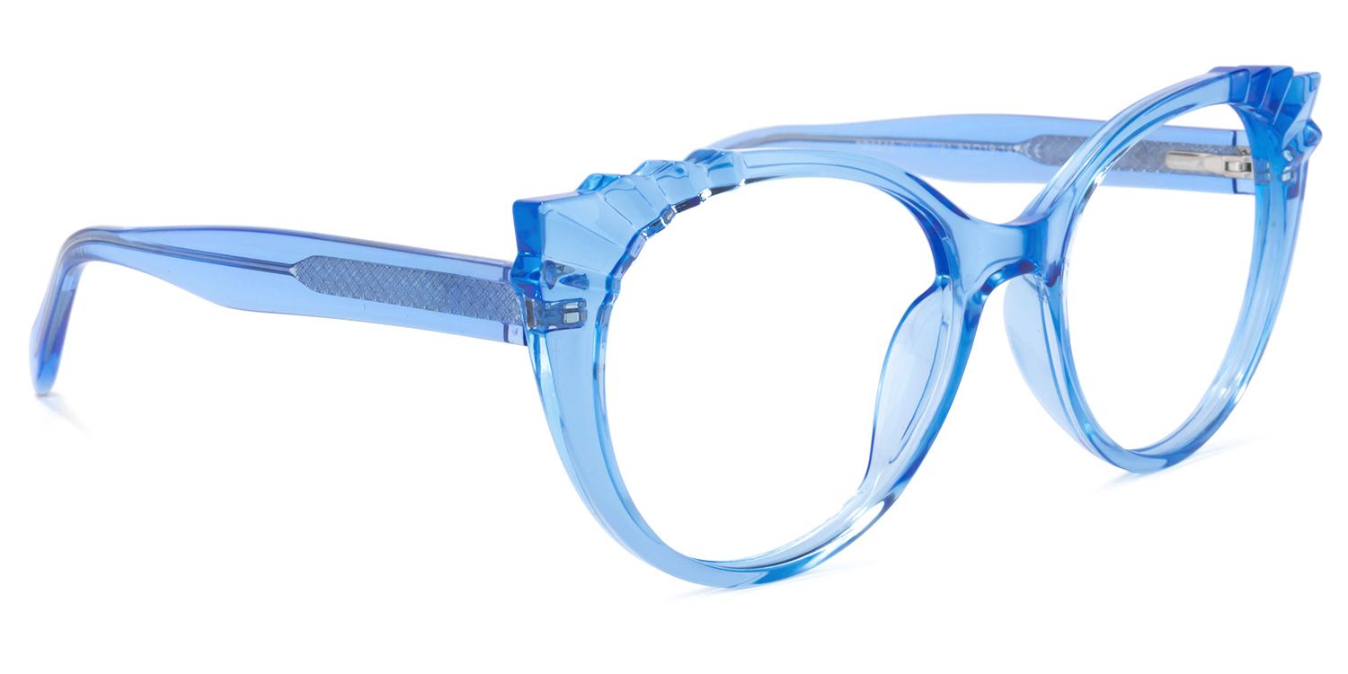 Weston Blau Klar Cateye Brille2