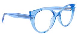 Weston Blau Klar Cateye Brille2