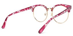 Tatiana Blumenmuster Rot Browline Rund Brille3