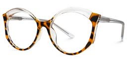 Casondra Braun-Tortoise Klar Cateye Brille1