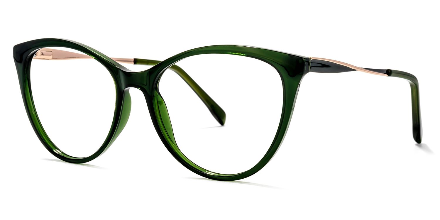 Frances Dunkelgrün Cateye Brille1