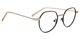 Wilder Schwarz-Gold Rund Brille2