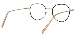 Wilder Schwarz-Gold Rund Brille4