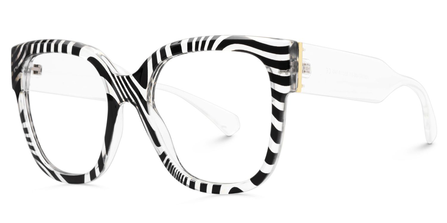 Trisha Schwarz-Weiß Quadratisch Brille4