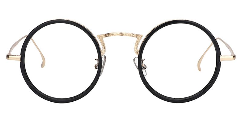 Alisa Schwarz Rund Vollrand  Brille0