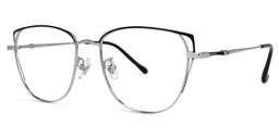 Unica Schwarz-Silber Cateye Brille1