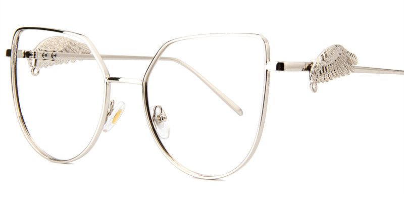 Joshua Silber Geometrisch Brille mit Perlekette3