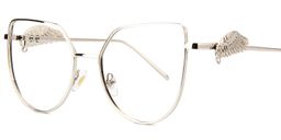 Joshua Silber Geometrisch Brille mit Perlekette3