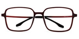 Quentrell Dunkelrot Quadratisch Brille0