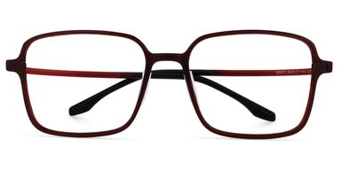 Quentrell Dunkelrot Quadratisch Brille