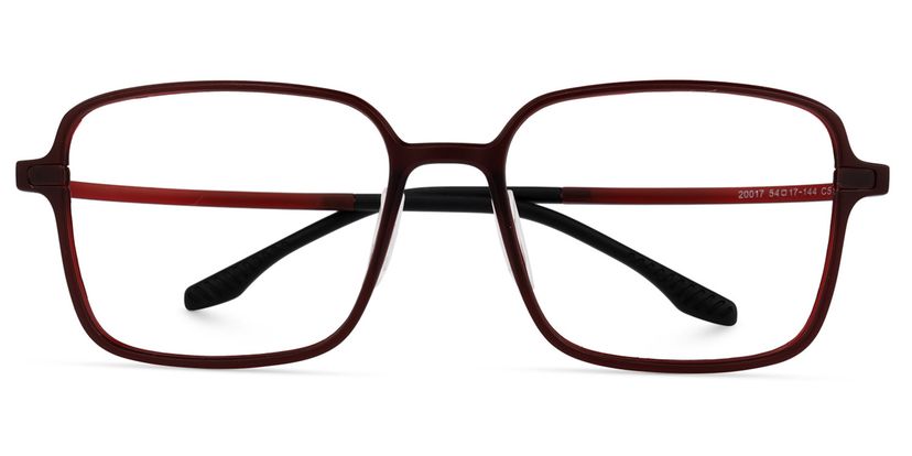 Quentrell Dunkelrot Quadratisch Brille