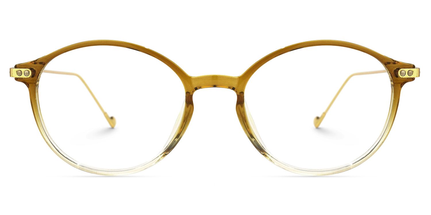 Malvina Dunkelgelb Rund Brille0
