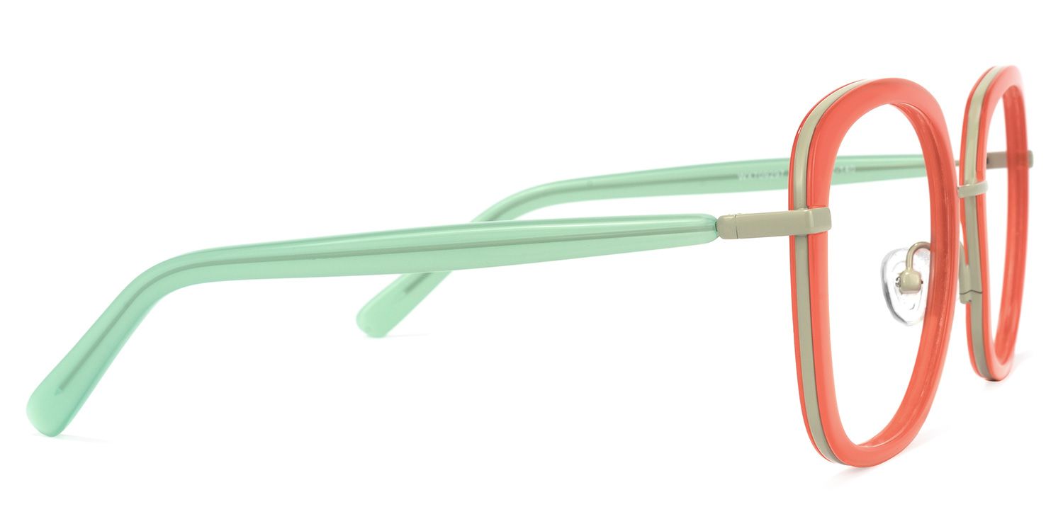 Mindset Orange Quadratisch Brille3