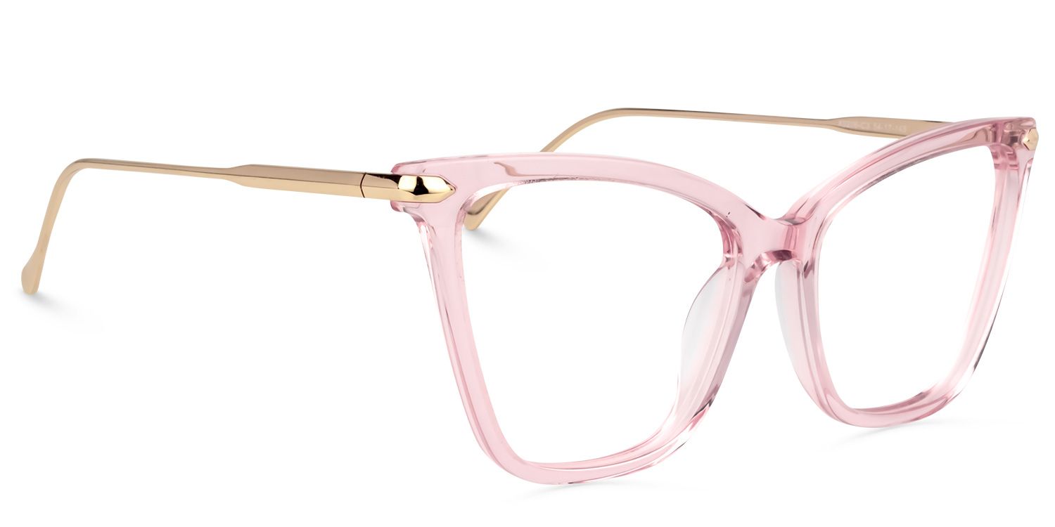 Hilary Rosa Klar Schmetterling-Form Brille1