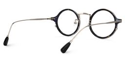 Hadassah Blaue Blumenmuster Runde Brille3