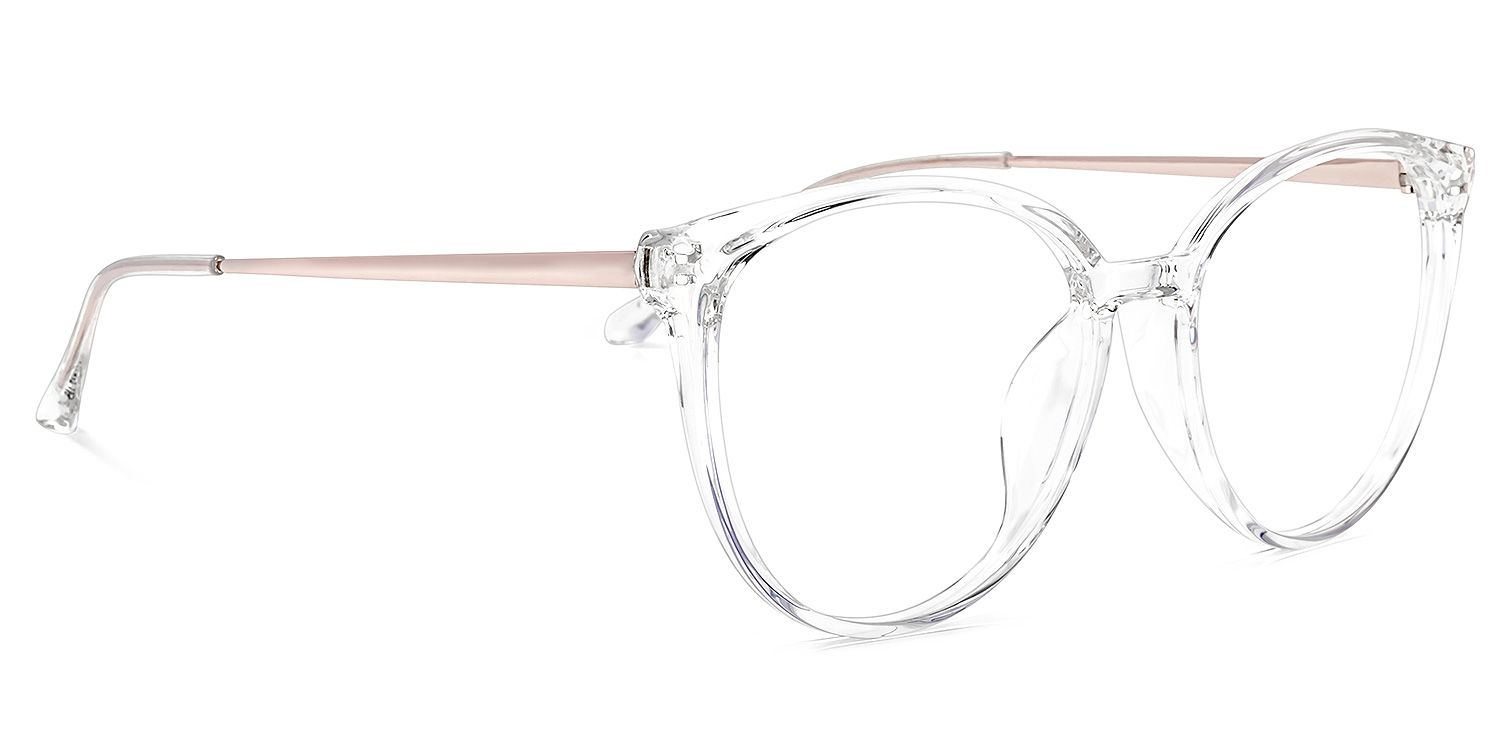 Omar Weiß Klar Cateye Brille2