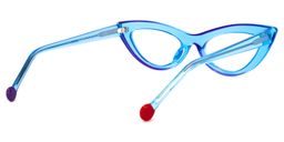 Yuki Blau Klar Cateeye Brille4