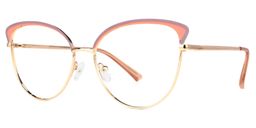 Yanira Gold-Orange Cateye Brille1