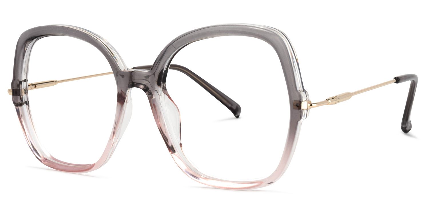 Quinn Graue Rosa Klar Quadratische Brille1