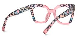 Malcolm Rosa-Leopard Quadratisch Brille5