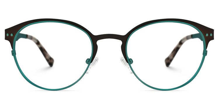 Aimee Grün-Schwarz Rund Brille
