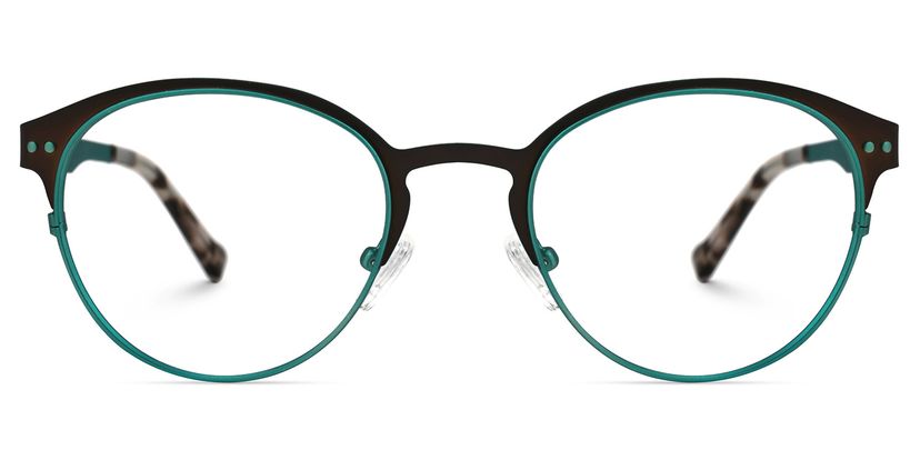 Aimee Grün-Schwarz Rund Brille