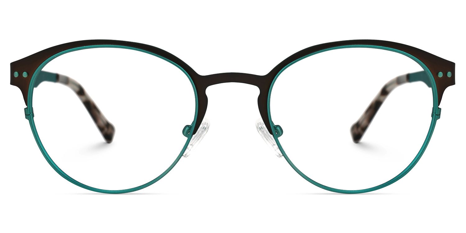 Aimee Grün-Schwarz Rund Brille0