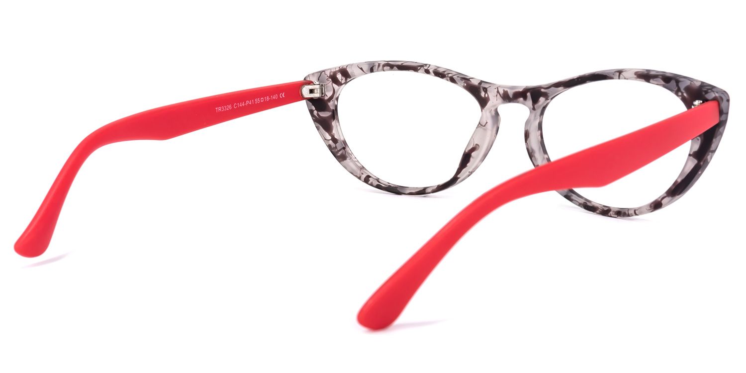 Rebecca Graue Blumenmuster Cat Eye Brille4