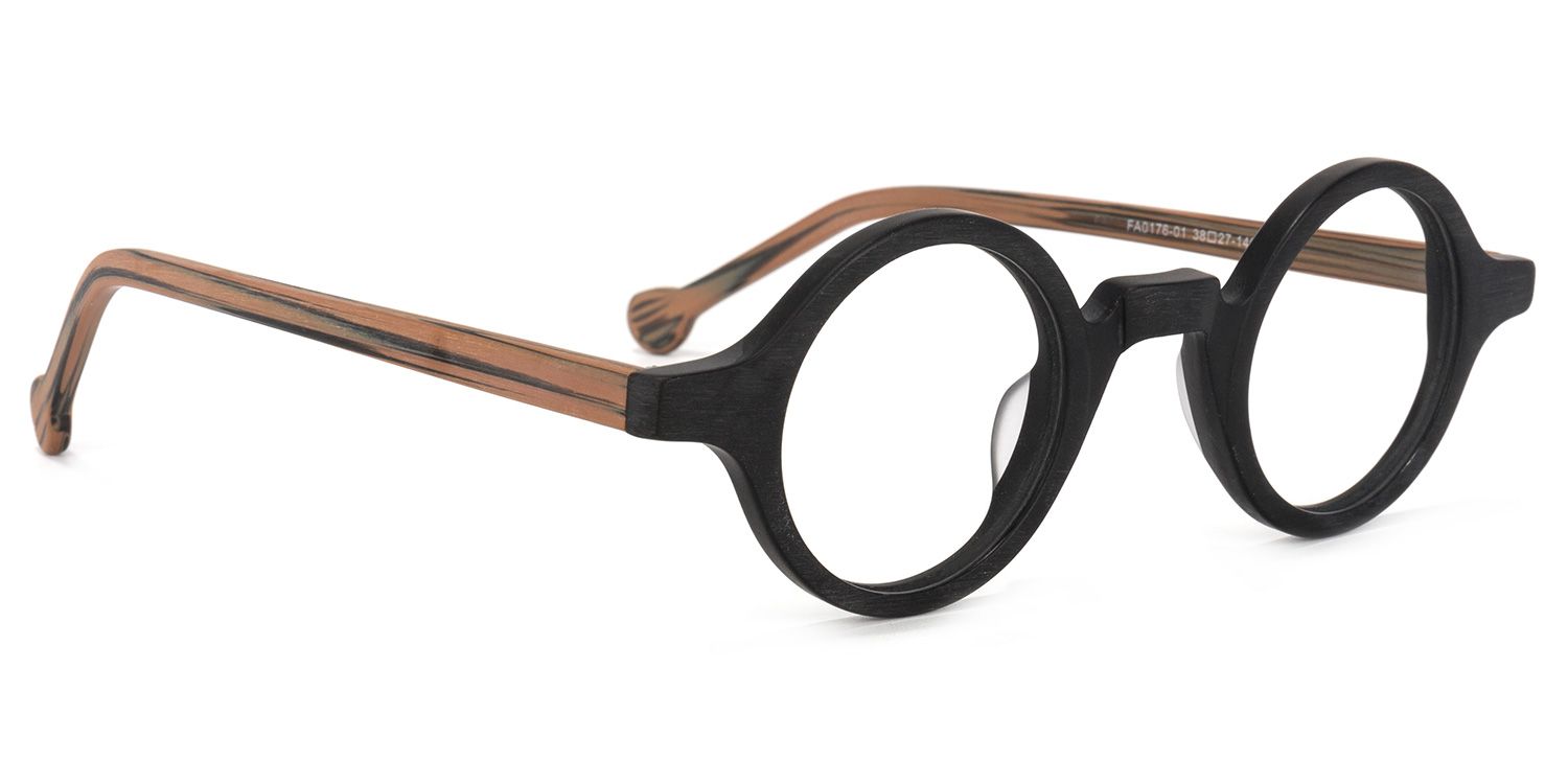 Arale Schwarz Vollrand Rund Brille2