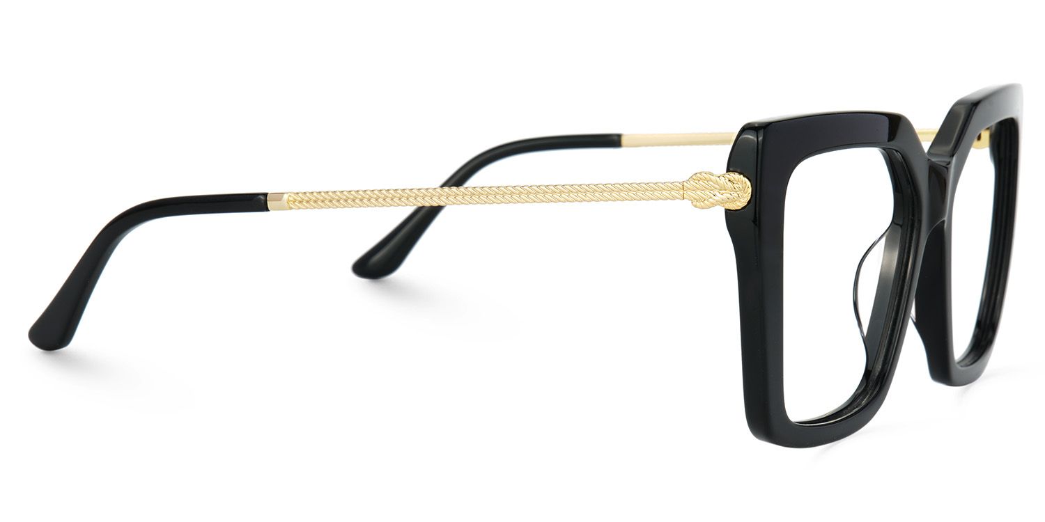 Flora Schwarz Quadratisch Brille4